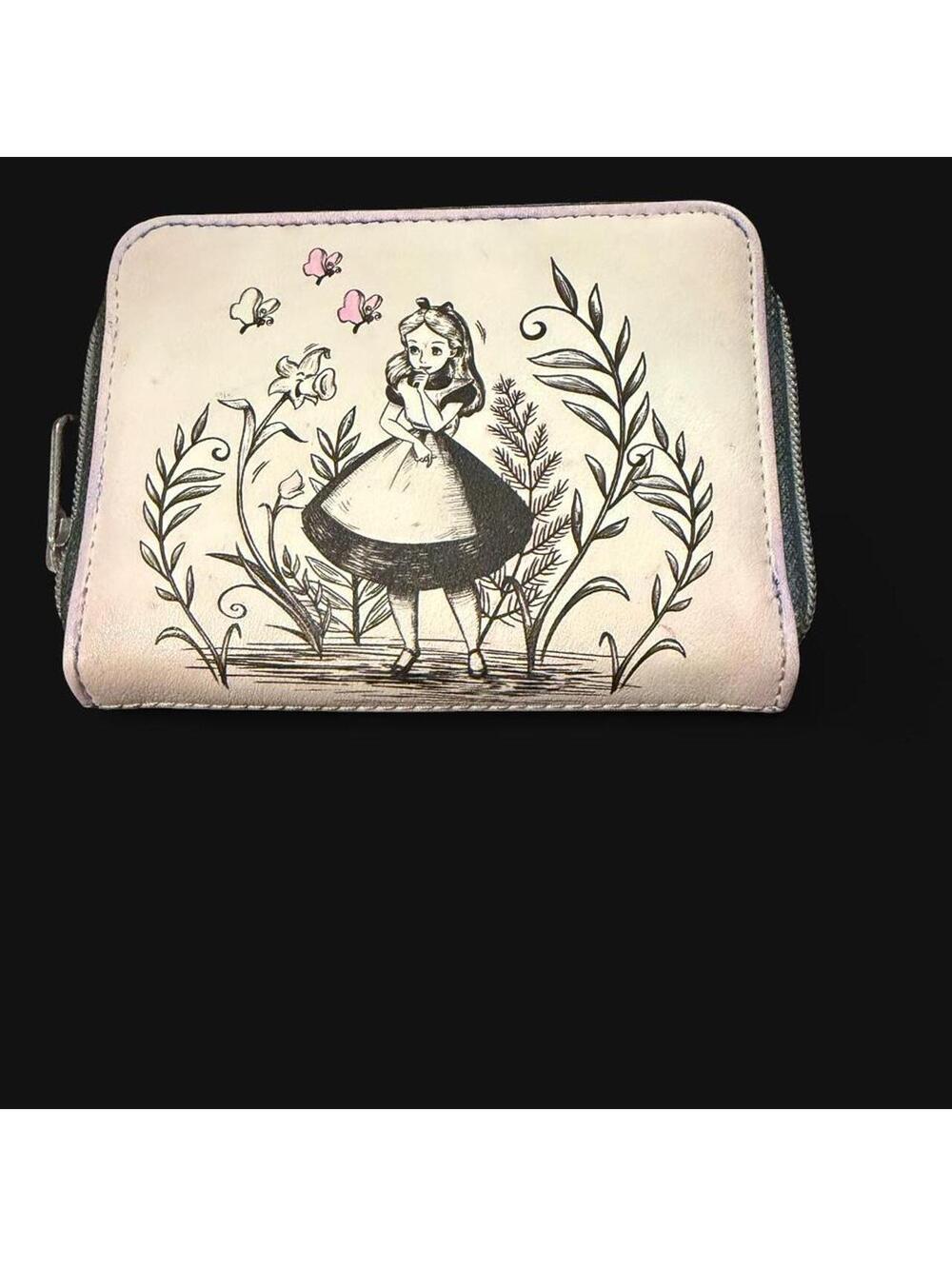 Loungefly Disney Alice in Wonderland Black & White Mini Zipper Wallet sketch